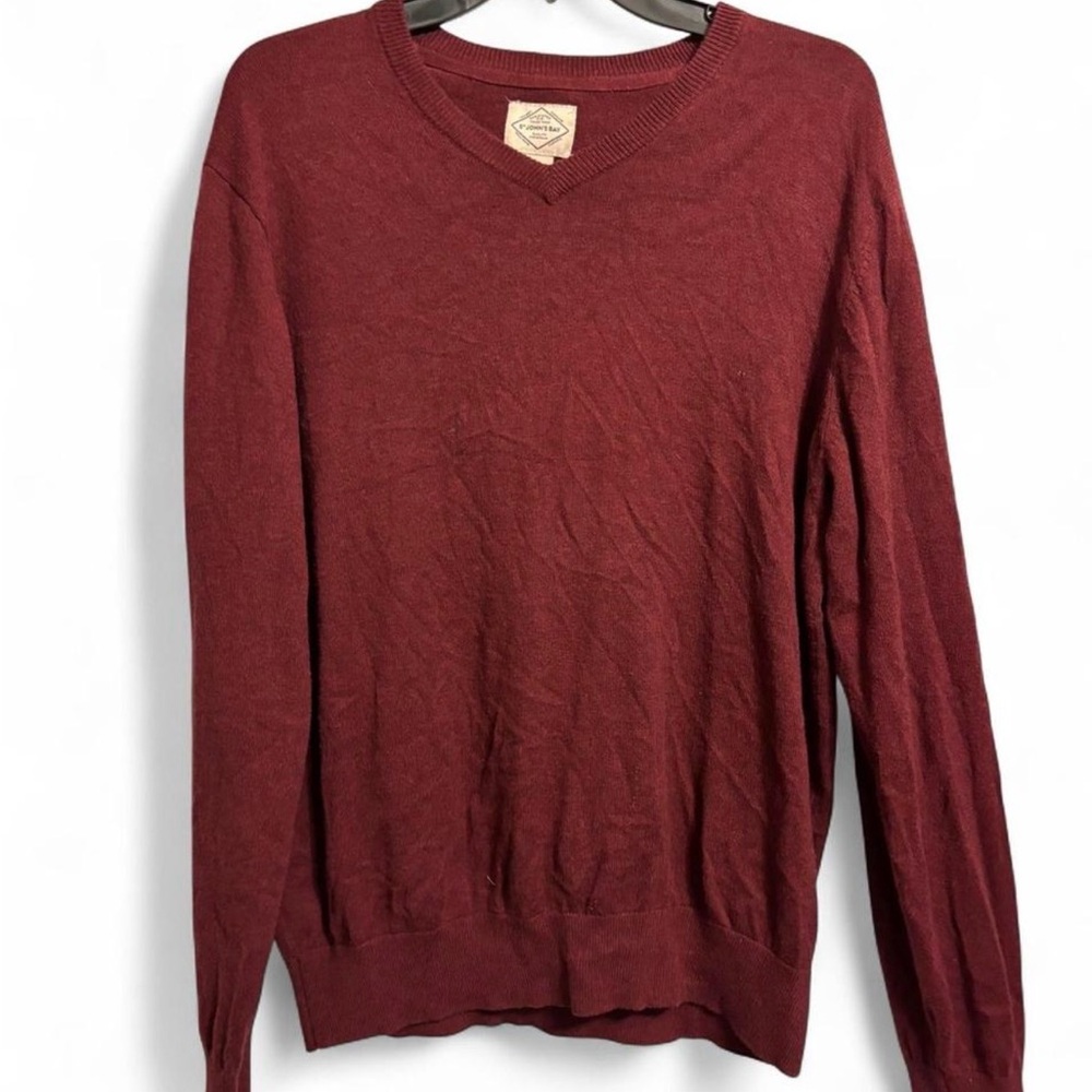 St. John's Bay Men's Deep Red V-Neck Sweater